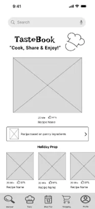 Mid-fidelity wireframe screen 1